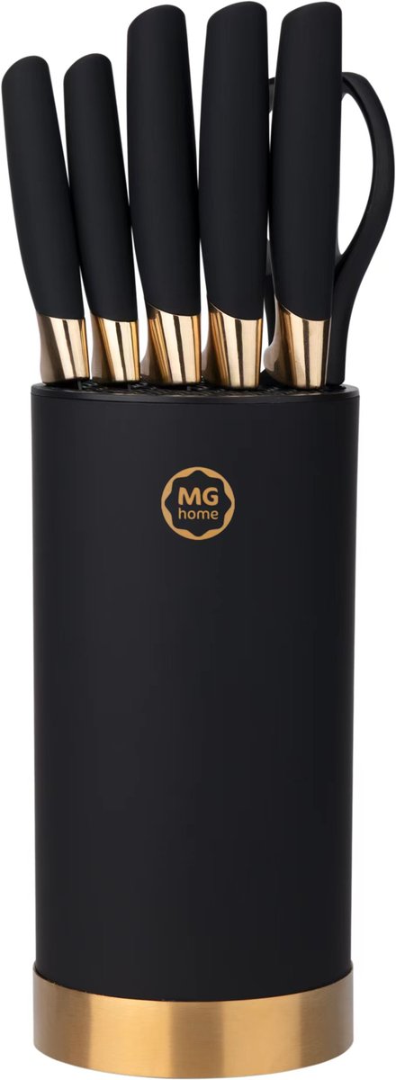 ZESTAW 5 NOŻY + NOZYCZKI W BLOKU MGH HOME ROSE GOLD