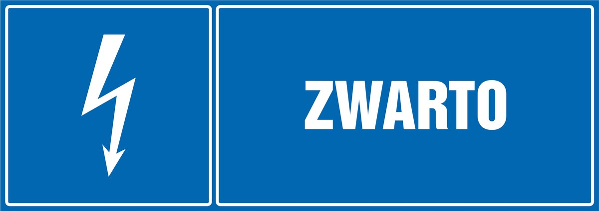 Tabliczka: Zwarto 21x60cm PCV 3mm