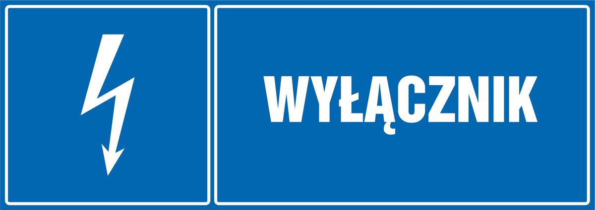 Naklejka pozioma: Wyłącznik 21x60cm
