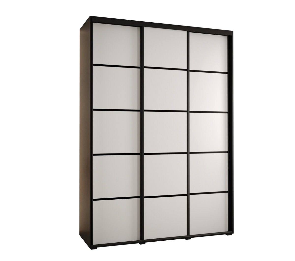 Szafa przesuwna wysoka Davos 4 180 gł. 45 czarny + biały + czarny