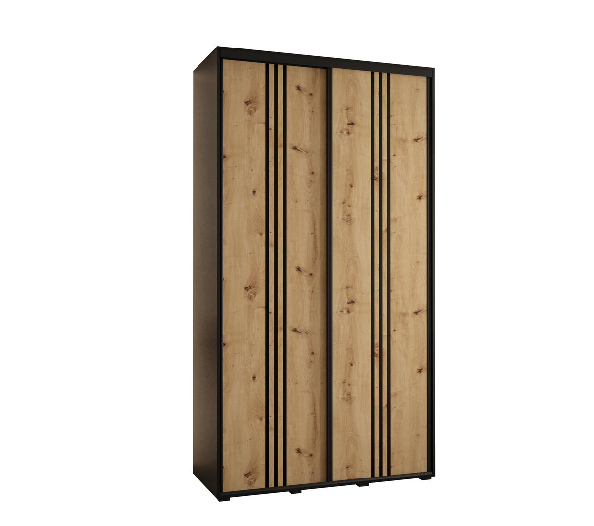 Szafa przesuwna wysoka Davos 6 140 gł. 60 czarny + artisan + czarny / Abiks Meble