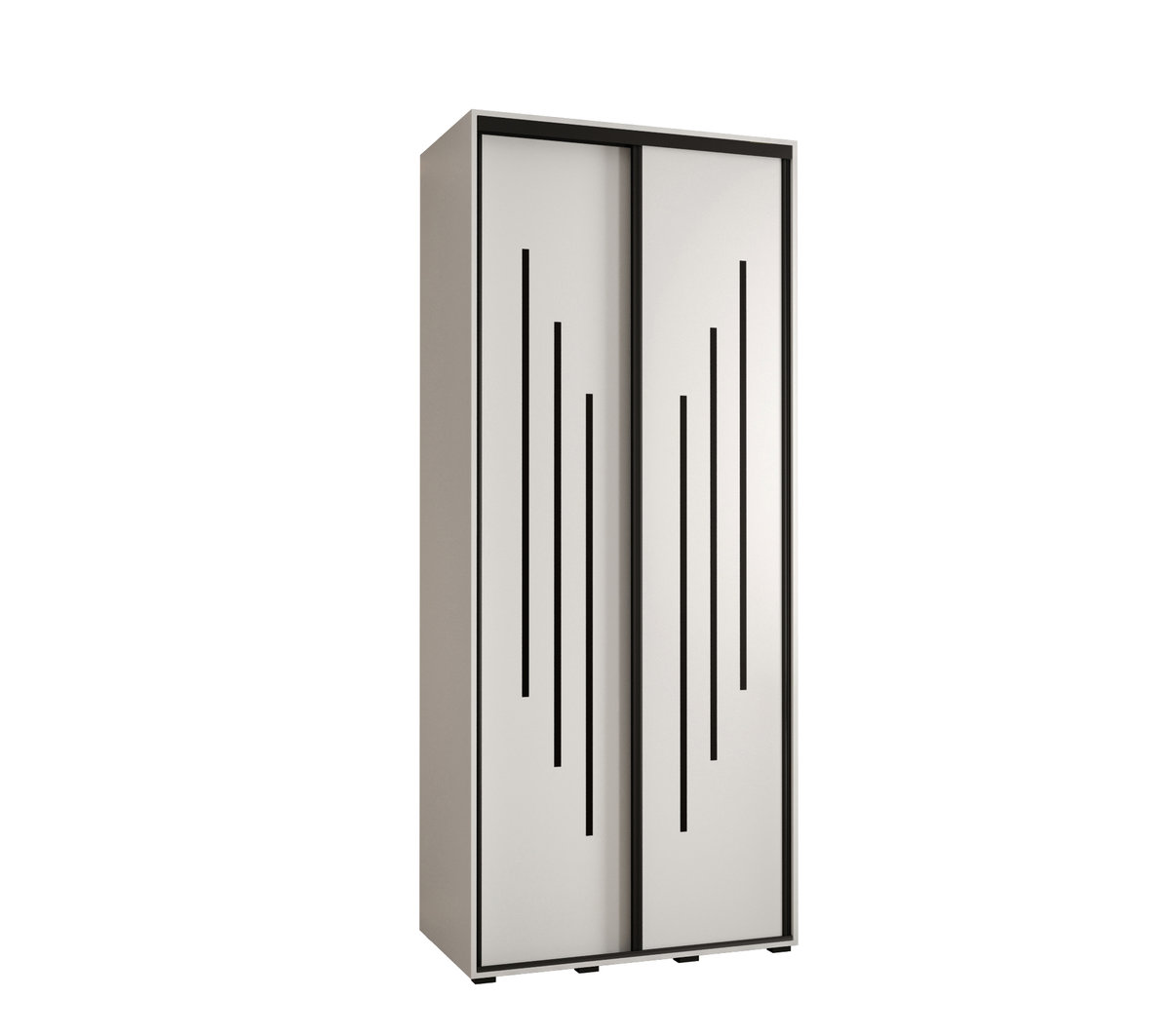 Szafa przesuwna wysoka Davos 8 120 gł. 45 biały + biały + czarny / Abiks Meble