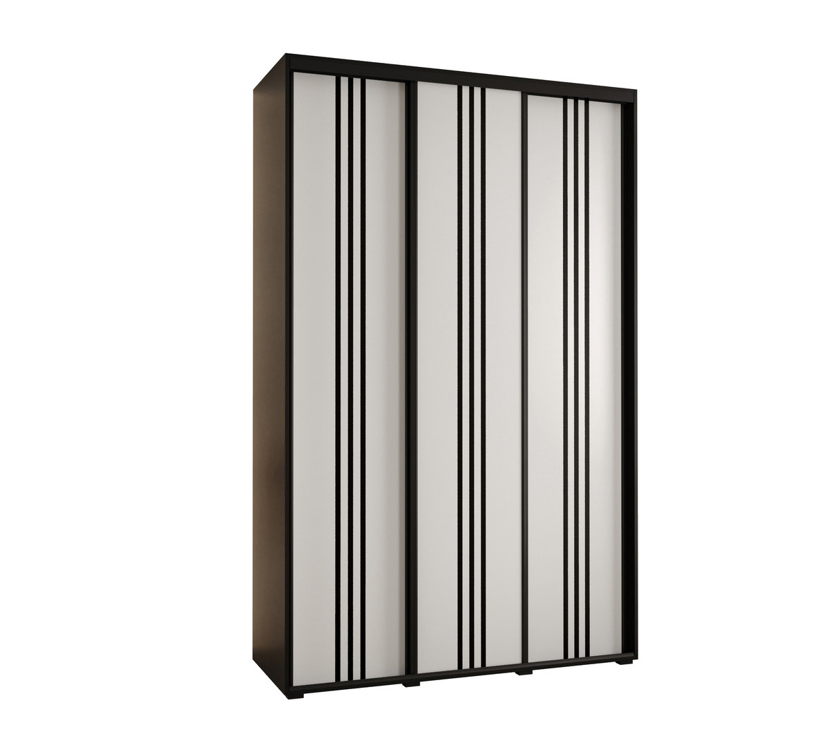 Szafa przesuwna wysoka Davos 6 150 gł. 60 czarny + biały + czarny / Abiks Meble