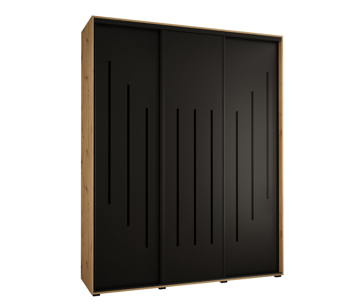 Szafa przesuwna wysoka Davos 8 190 gł. 60 artisan + czarny + czarny