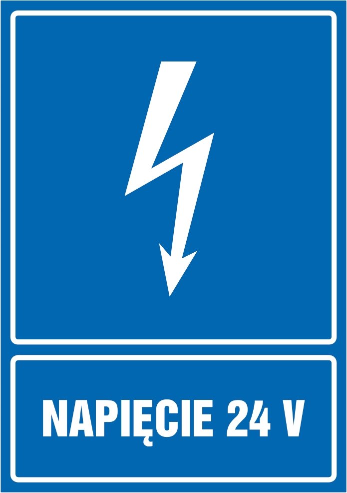 Tabliczka Napięcie 24 V 30x42cm PCV 3mm