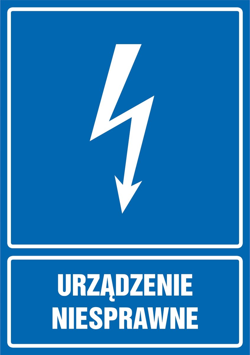Naklejka Urządzenie niesprawne 30x42cm