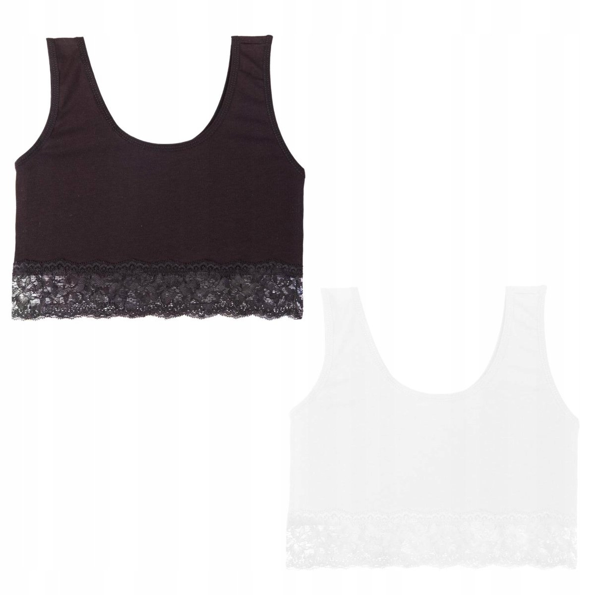 Top Biustonosz Dziewczęcy Bawełniany Koronka Gładkie 2 szt Zestaw MORAJ 134