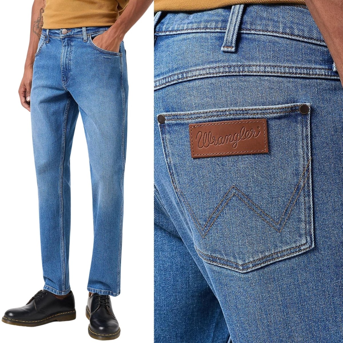 Wrangler GREENSBORO Garner PROSTE SPODNIE JEANSOWE BLUE DżINS W33 L30