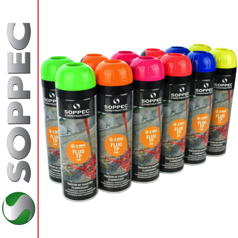 Farba geodezyjna - SOPPEC FLUO TP (12 msc) - 192szt. ( 15.62 zł netto / sztuka )