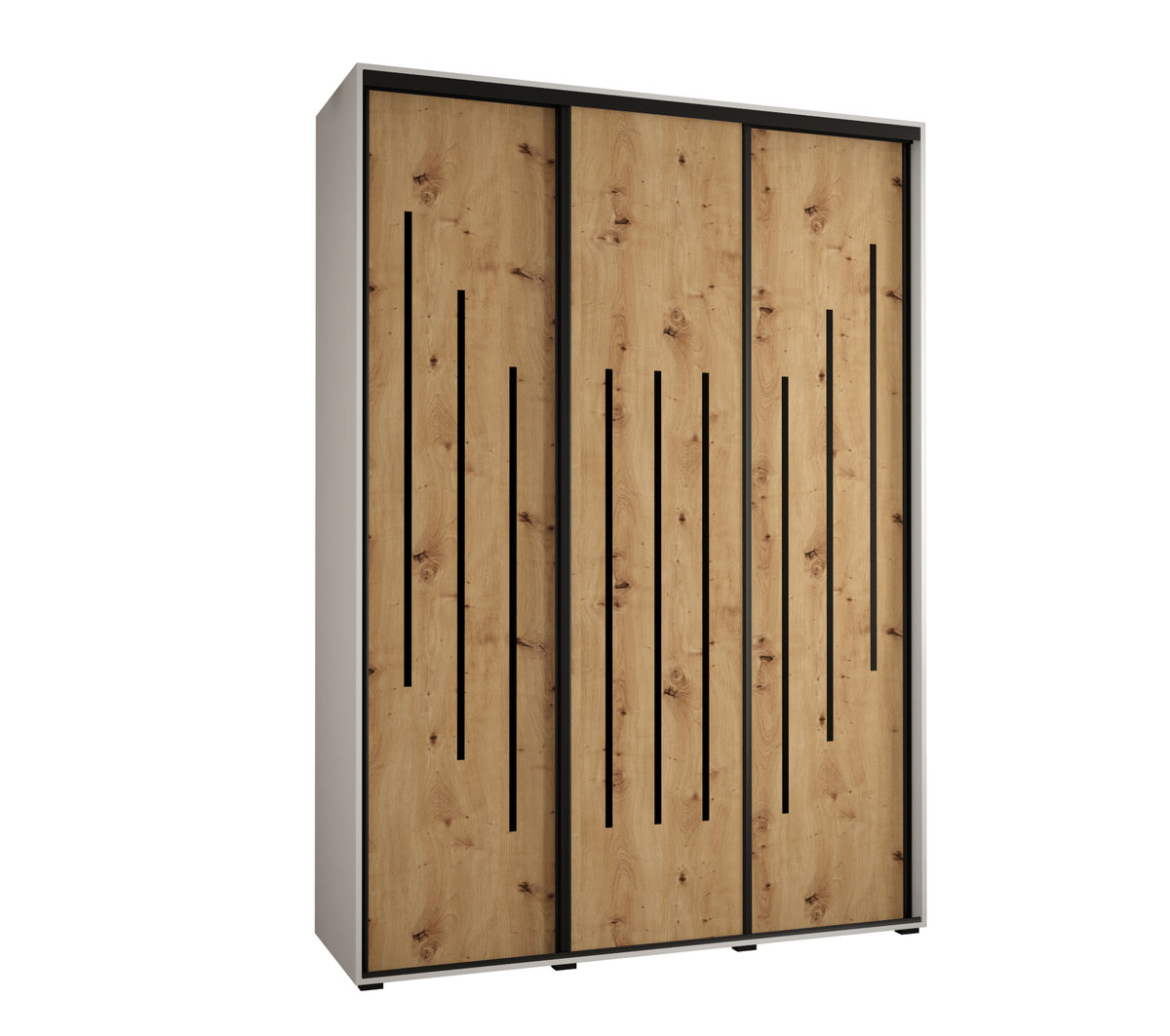 Szafa przesuwna wysoka Davos 8 180 gł. 60 biały + artisan + czarny