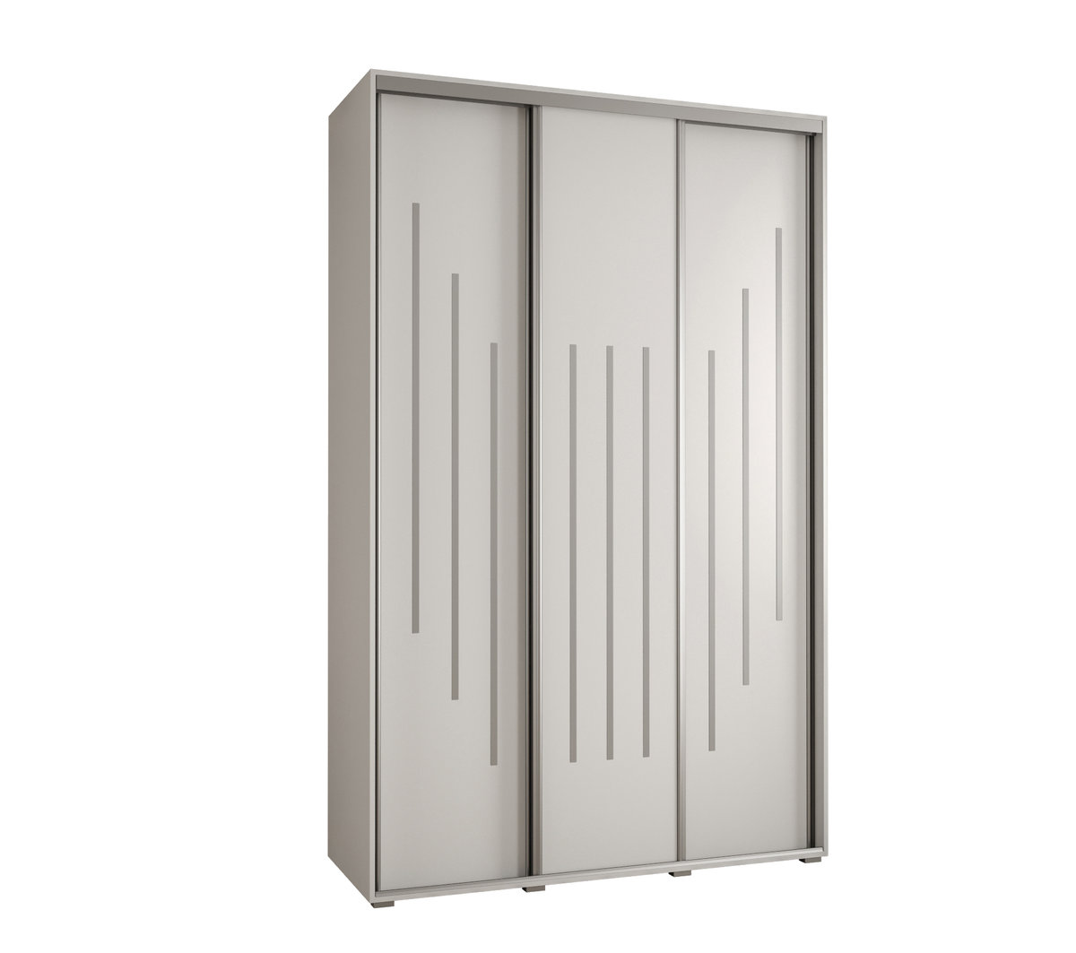 Szafa przesuwna wysoka Davos 8 150 gł. 45 biały + biały + srebrny / Abiks Meble