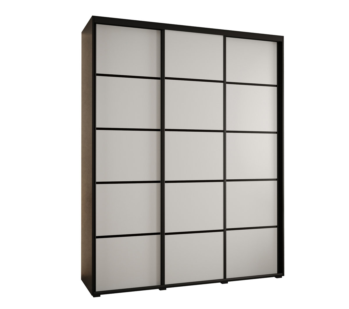 Szafa przesuwna wysoka Davos 4 190 gł. 45 czarny + biały + czarny