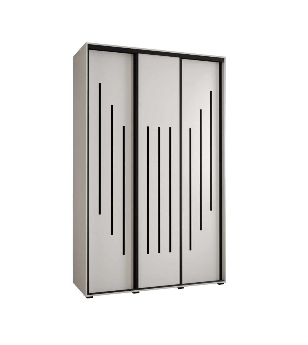 Szafa przesuwna wysoka Davos 8 160 gł. 45 biały + biały + czarny