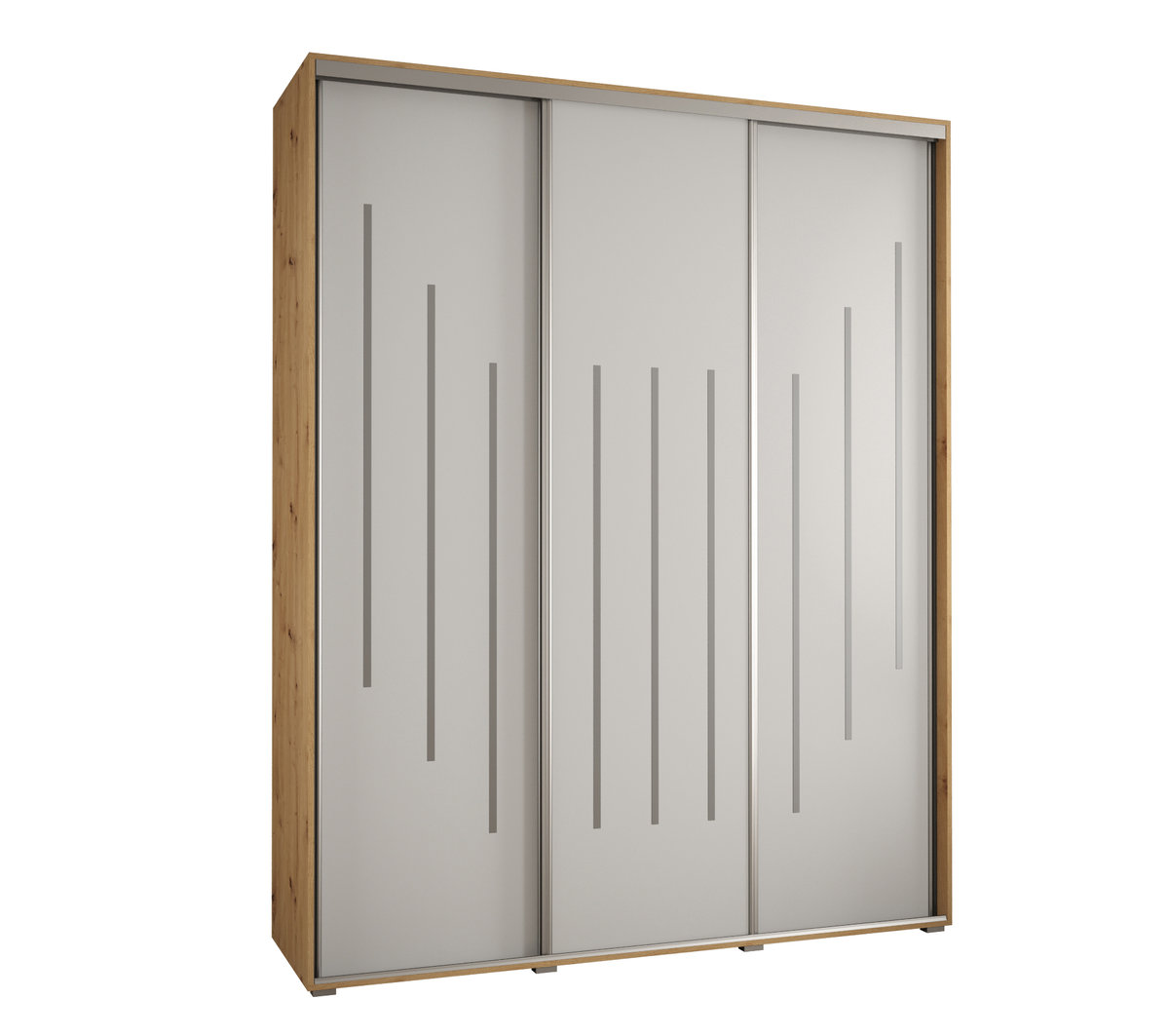 Szafa przesuwna wysoka Davos 8 190 gł. 45 artisan + biały + srebrny