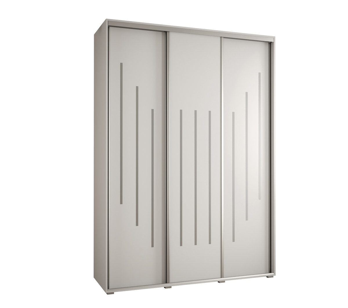 Szafa przesuwna wysoka Davos 8 170 gł. 45 biały + biały + srebrny