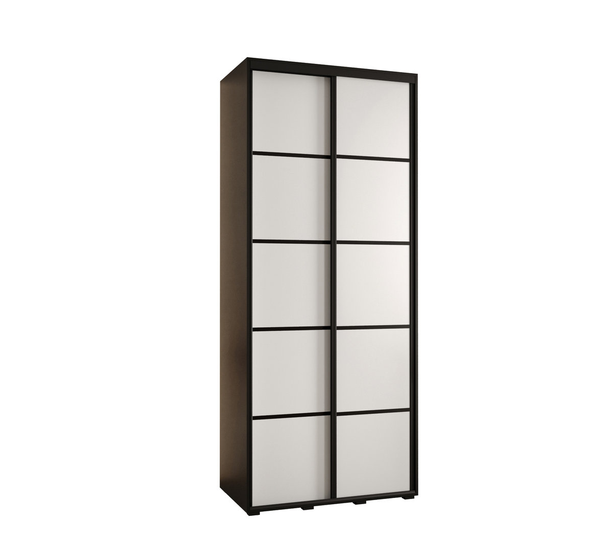 Szafa przesuwna wysoka Davos 4 110 gł. 60 czarny + biały + czarny / Abiks Meble