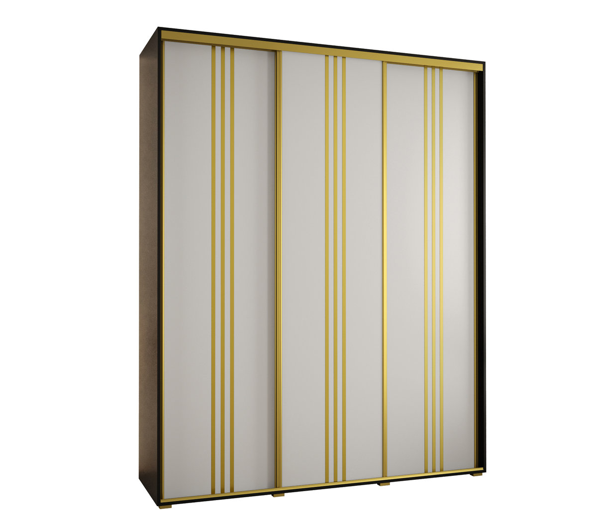 Szafa przesuwna wysoka Davos 6 200 gł. 60 czarny + biały + złoty