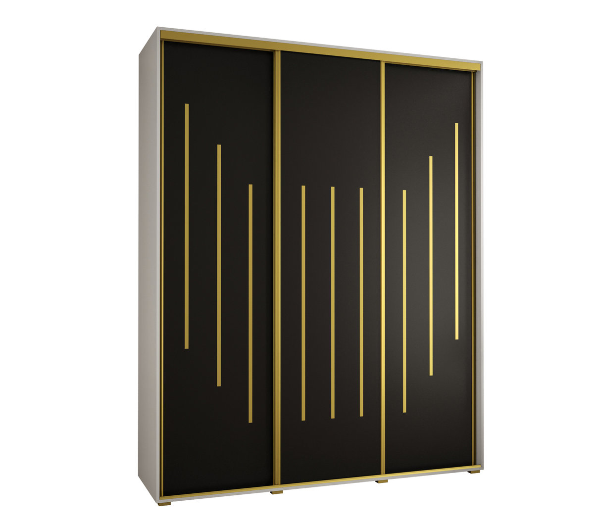 Szafa przesuwna wysoka Davos 8 190 gł. 60 biały + czarny + złoty