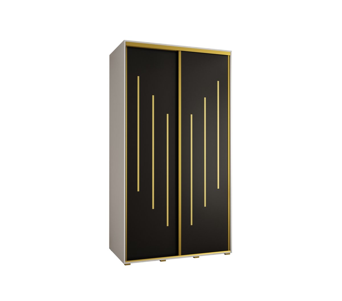 Szafa przesuwna wysoka Davos 8 130 gł. 60 biały + czarny + złoty / Abiks Meble