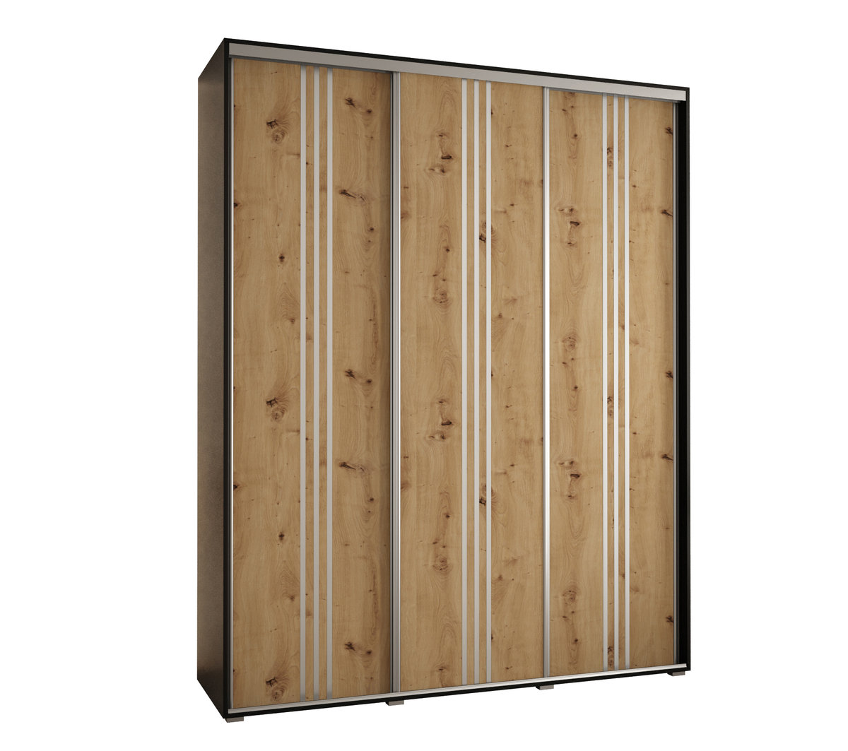 Szafa przesuwna wysoka Davos 6 190 gł. 45 czarny + artisan + srebrny