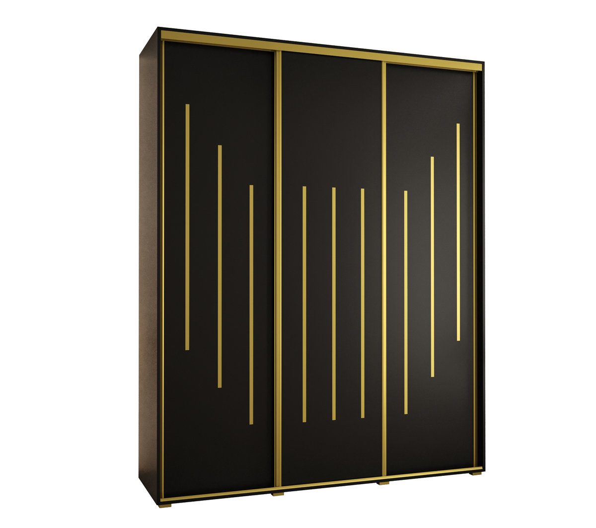 Szafa przesuwna wysoka Davos 8 190 gł. 45 czarny + czarny + złoty