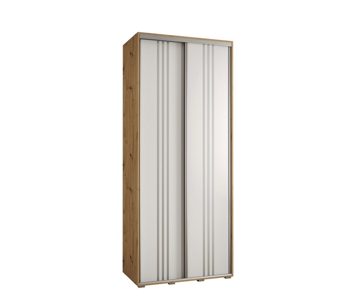 Szafa przesuwna wysoka Davos 6 100 gł. 60 artisan + biały + srebrny