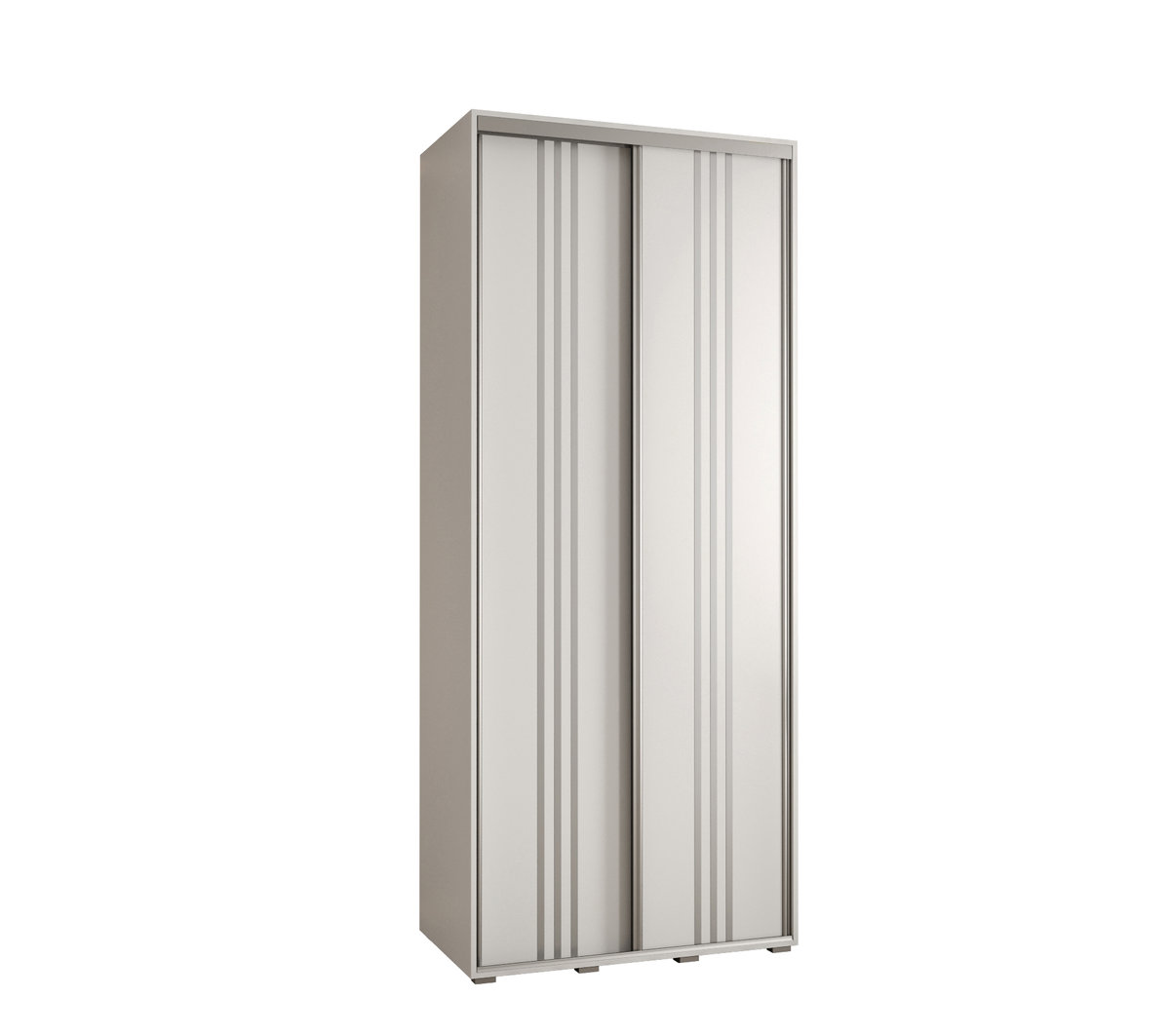 Szafa przesuwna wysoka Davos 6 110 gł. 45 biały + biały + srebrny / Abiks Meble