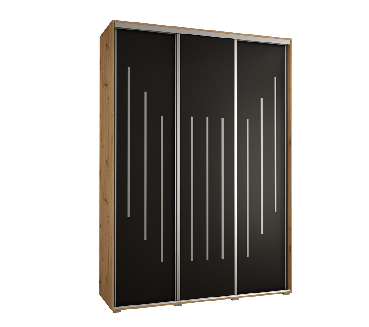 Szafa przesuwna wysoka Davos 8 170 gł. 60 artisan + czarny + srebrny