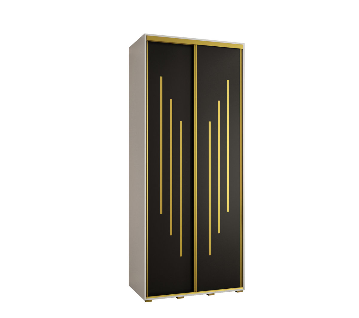 Szafa przesuwna wysoka Davos 8 100 gł. 45 biały + czarny + złoty