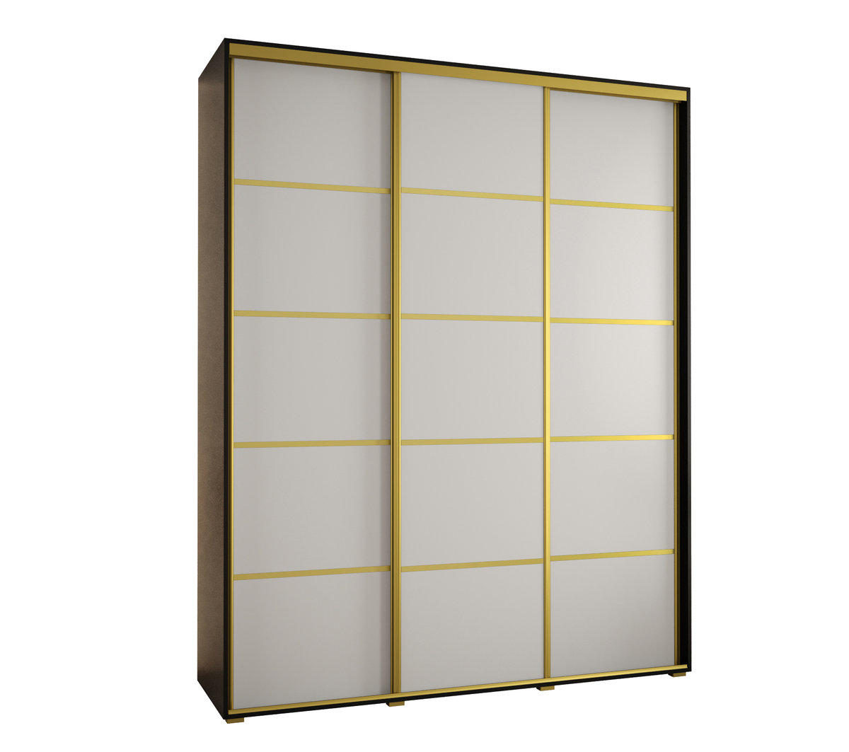 Szafa przesuwna wysoka Davos 4 200 gł. 45 czarny + biały + złoty