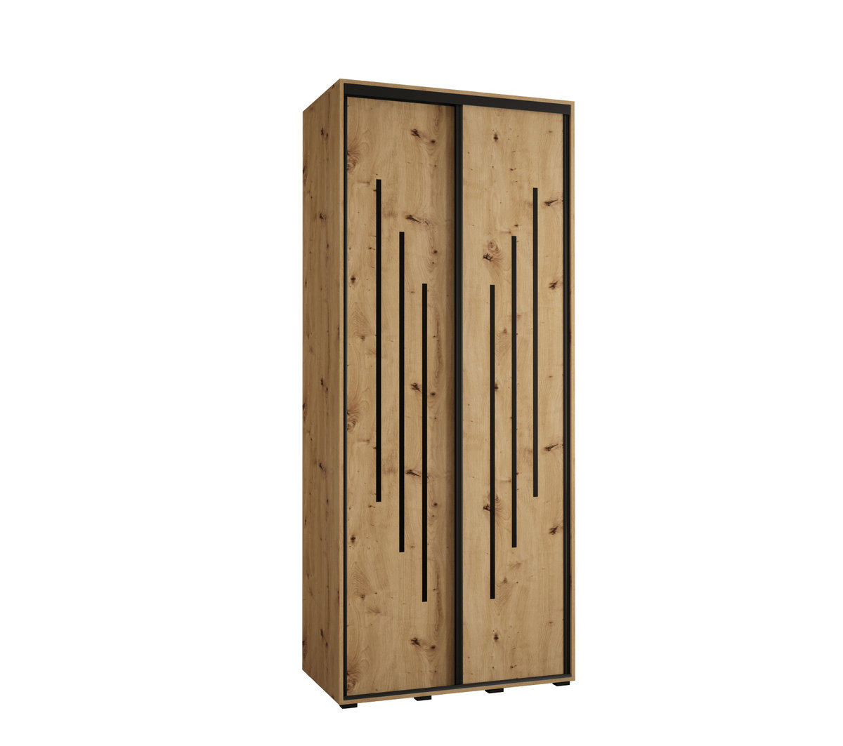 Szafa przesuwna wysoka Davos 8 100 gł. 60 artisan + artisan + czarny