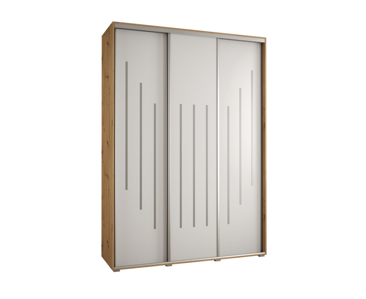 Szafa przesuwna wysoka Davos 8 170 gł. 60 artisan + biały + srebrny