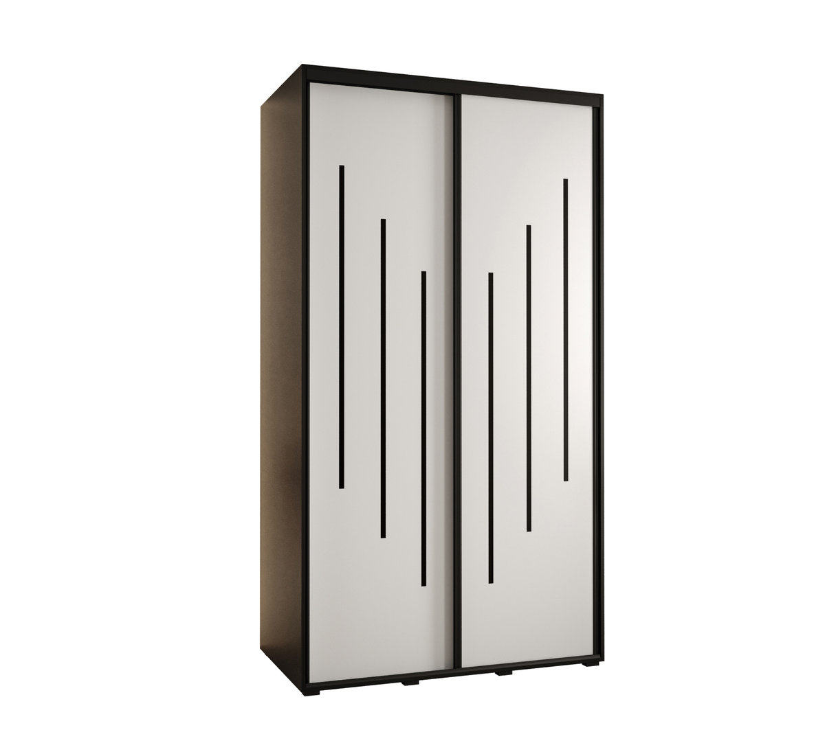 Szafa przesuwna wysoka Davos 8 130 gł. 60 czarny + biały + czarny / Abiks Meble