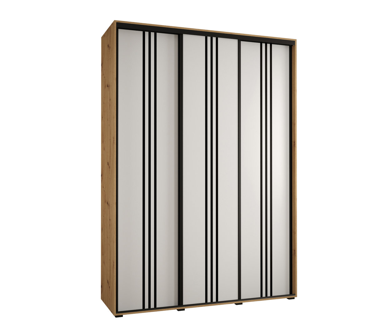 Szafa przesuwna wysoka Davos 6 170 gł. 45 artisan + biały + czarny