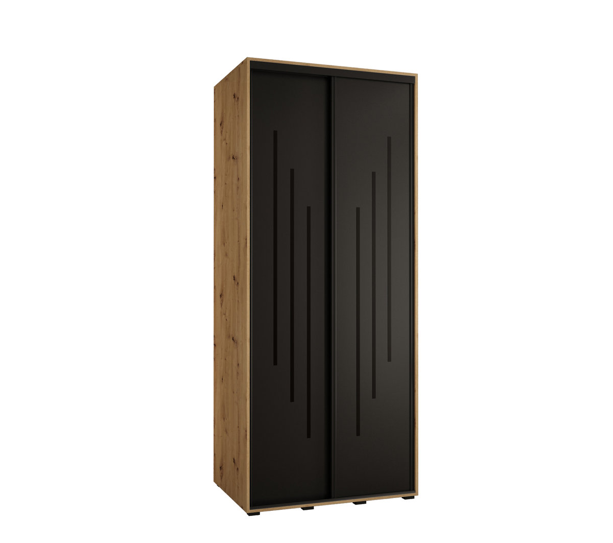 Szafa przesuwna wysoka Davos 8 100 gł. 45 artisan + czarny + czarny