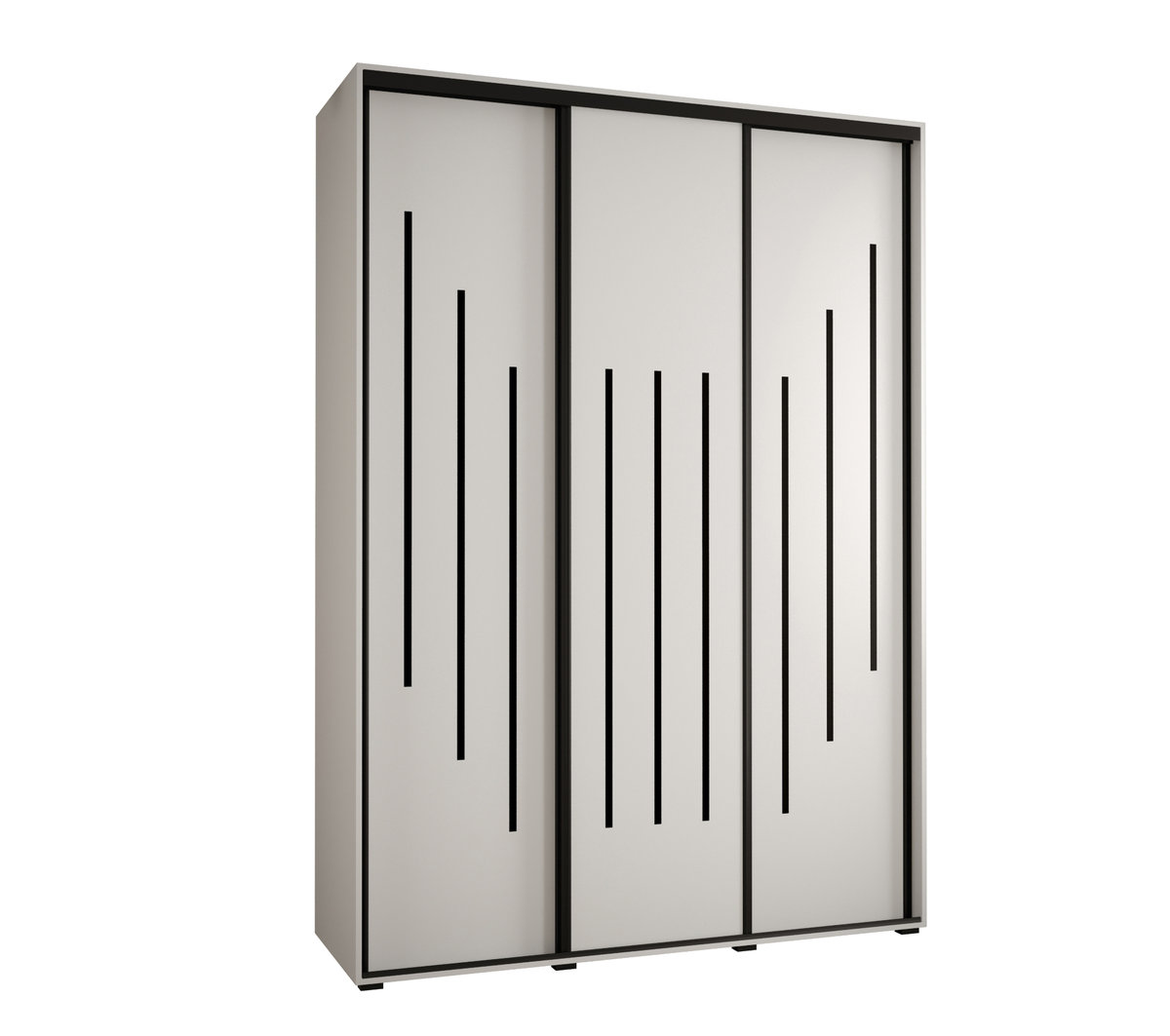 Szafa przesuwna wysoka Davos 8 170 gł. 45 biały + biały + czarny