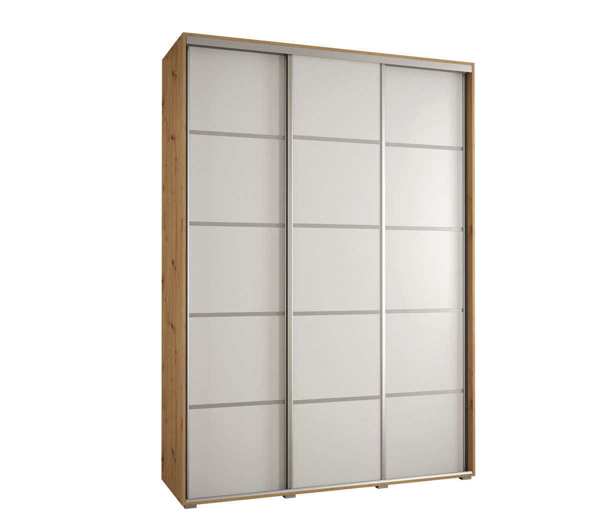 Szafa przesuwna wysoka Davos 4 170 gł. 60 artisan + biały + srebrny