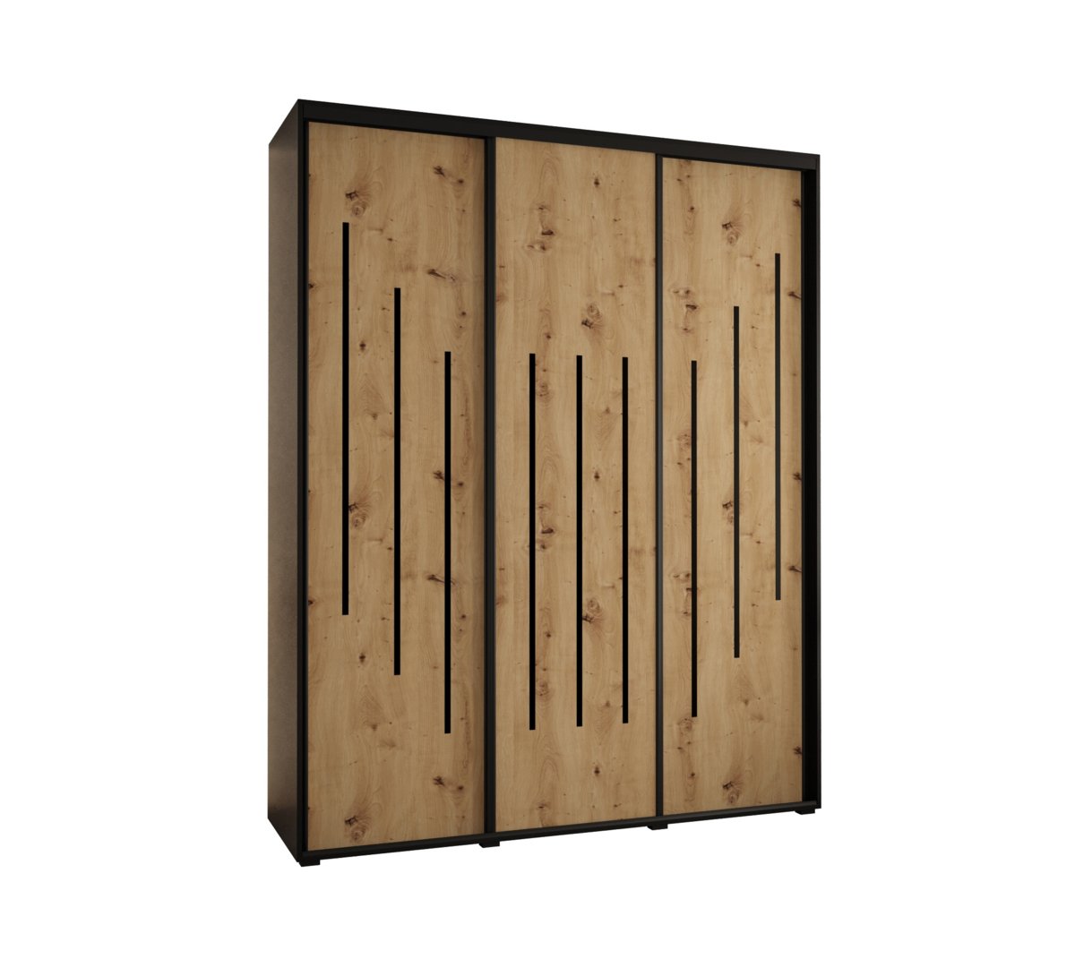 Szafa przesuwna wysoka Davos 8 200 gł. 45 czarny + artisan + czarny