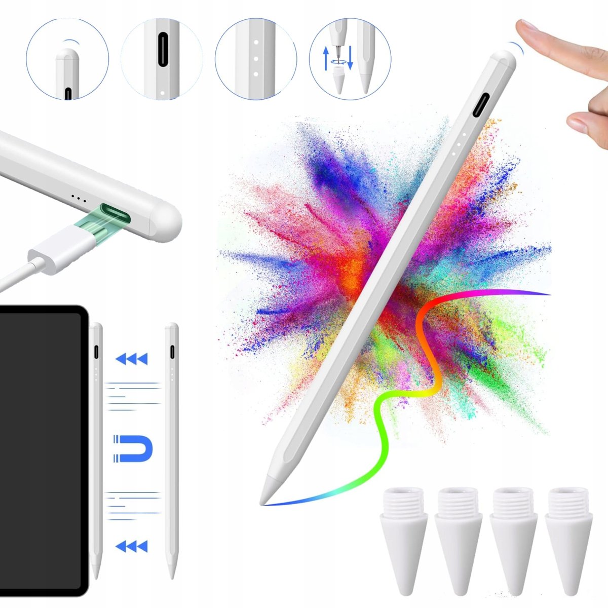 Rysik do iPada Apple Air Mini Pro 6-10 Gen szybkie ładowanie magnetyczny