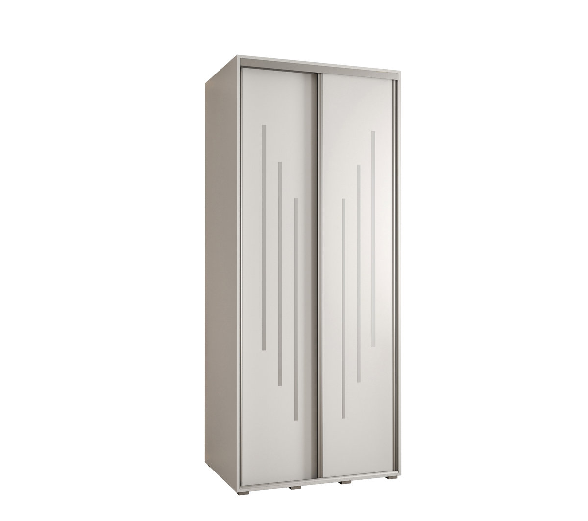 Szafa przesuwna wysoka Davos 8 100 gł. 45 biały + biały + srebrny