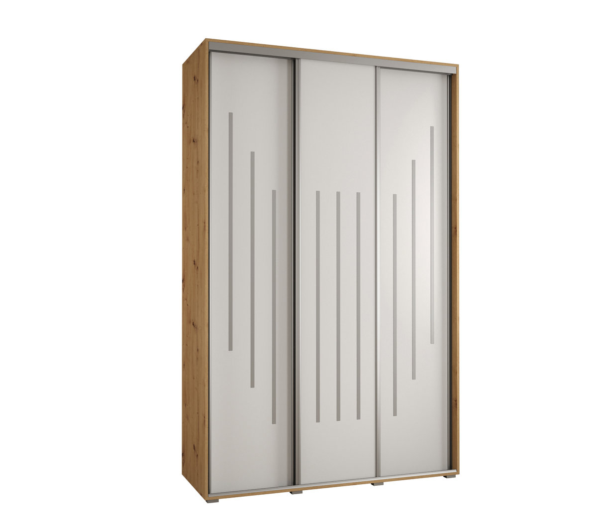 Szafa przesuwna wysoka Davos 8 160 gł. 45 artisan + biały + srebrny