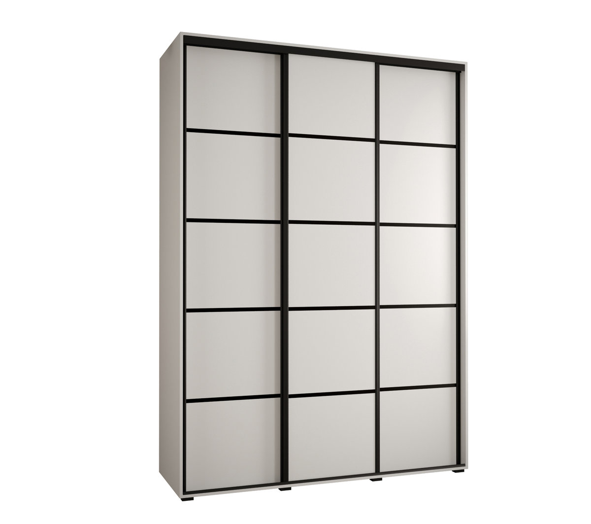 Szafa przesuwna wysoka Davos 4 180 gł. 45 biały + biały + czarny