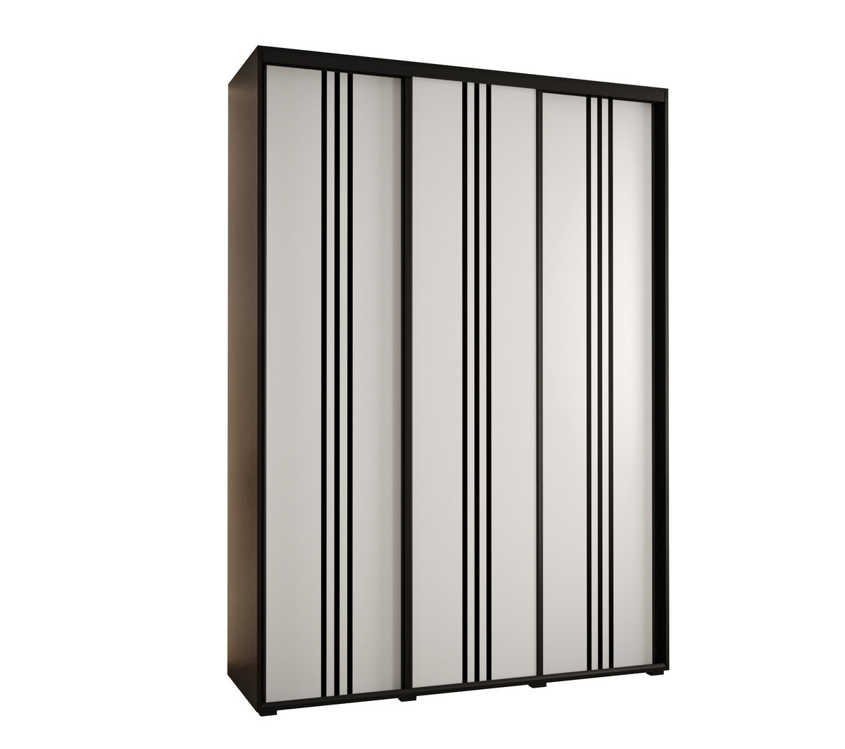 Szafa przesuwna wysoka Davos 6 180 gł. 60 czarny + biały + czarny