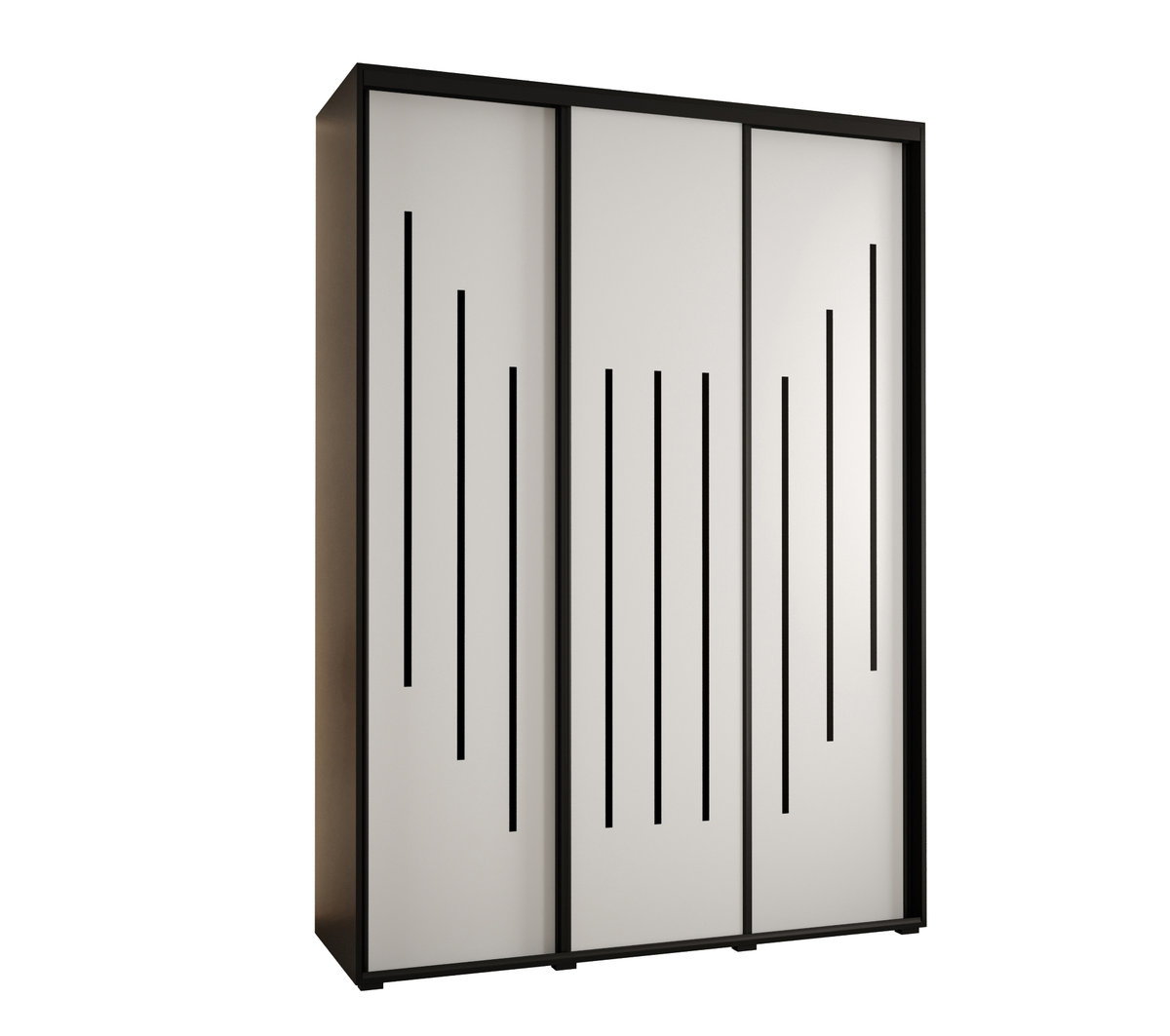 Szafa przesuwna wysoka Davos 8 180 gł. 60 czarny + biały + czarny