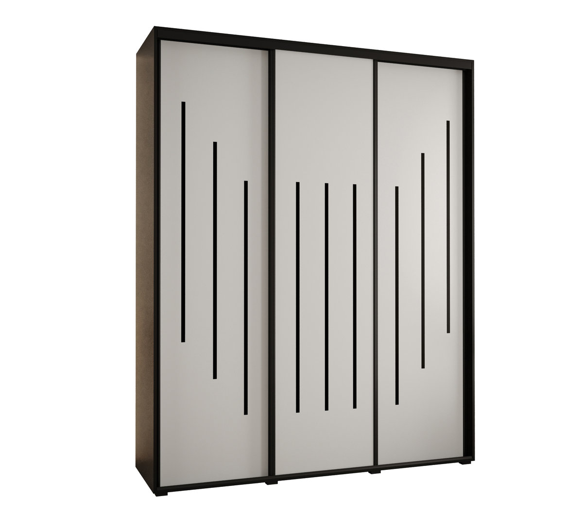 Szafa przesuwna wysoka Davos 8 190 gł. 60 czarny + biały + czarny