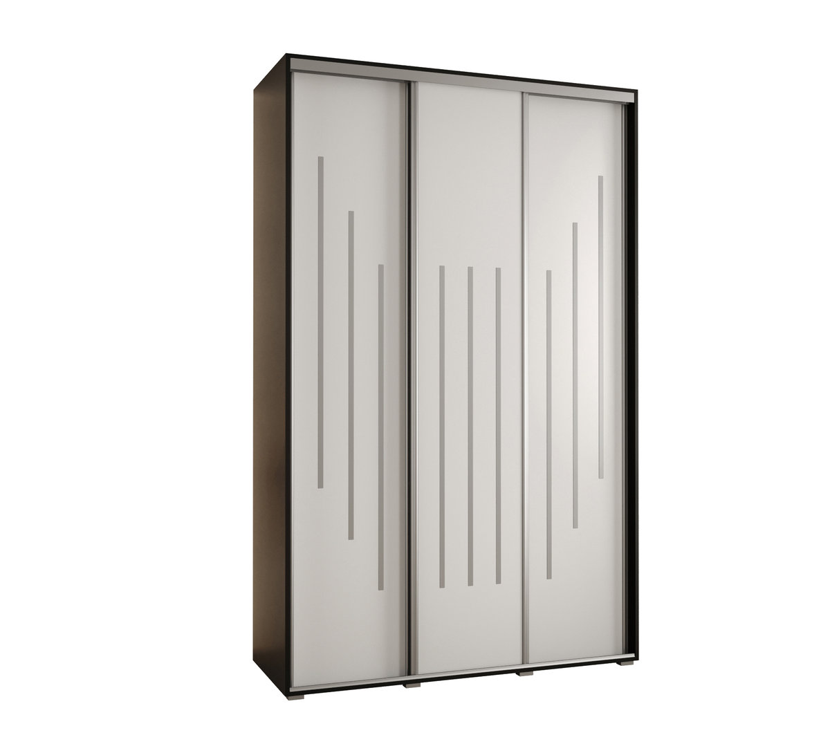 Szafa przesuwna wysoka Davos 8 160 gł. 45 czarny + biały + srebrny