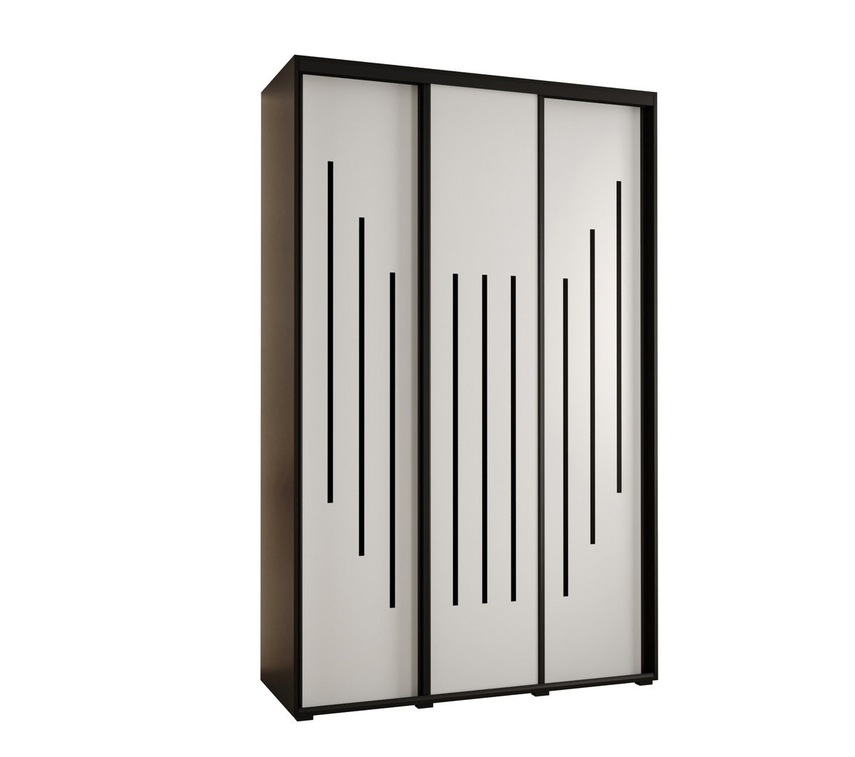 Szafa przesuwna wysoka Davos 8 150 gł. 60 czarny + biały + czarny / Abiks Meble