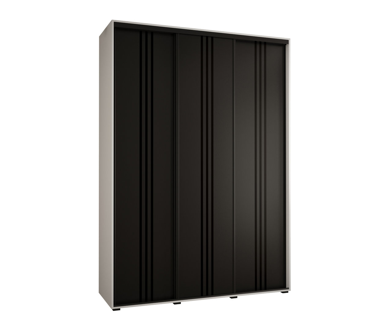 Szafa przesuwna wysoka Davos 6 170 gł. 60 biały + czarny + czarny