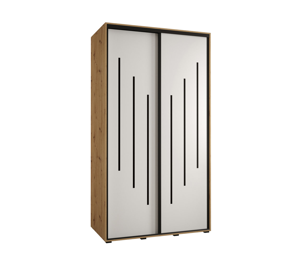 Szafa przesuwna wysoka Davos 8 130 gł. 45 artisan + biały + czarny / Abiks Meble