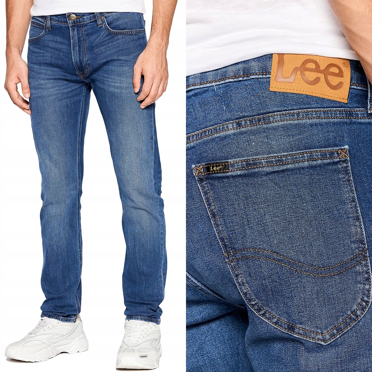 Lee LUKE SLIM TAPERED Fresh SPODNIE JEANSOWE RURKI CIEMNY DżINS W34 L34